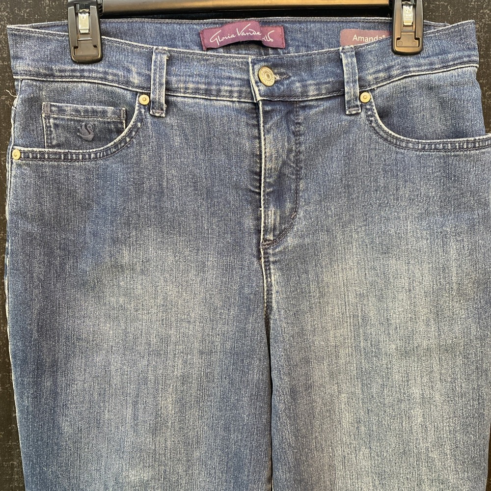 Gloria Vanderbilt Women's Blue Wash Amanda Straight Denim Jeans‎ Size 8